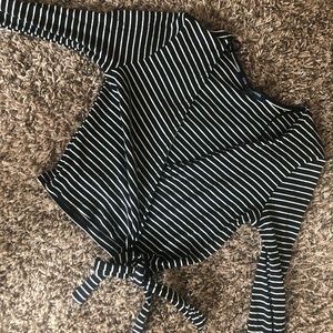 Cross-Over Tie Striped Top